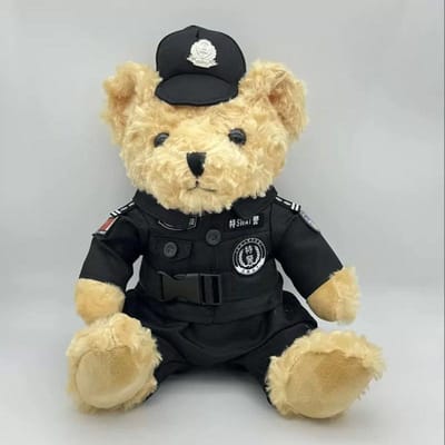 Poupée ours policier mignon officier pompier combinaison cycliste réfléchissante jouet en peluche cadeau poupée ours policier de la circulation 25cm