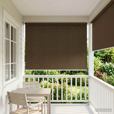 vidaXL - Buitenrolgordijn - 90% - UV-blok - Bruin - 140 - x - 140 - cm - HDPE