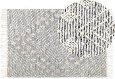 SAVUR - Vintage vloerkleed - Wit - 160 x 230 cm - Wol