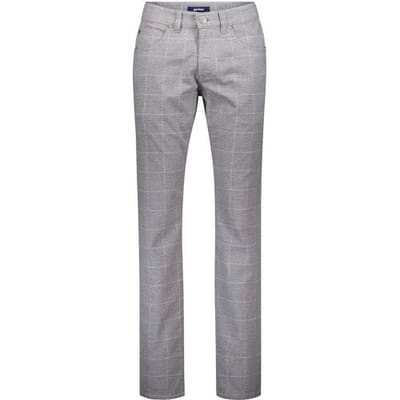 Gardeur Broek Bill Wool-Look Soft Touch Check Licht Grijs / male