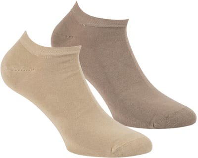 Boru Bamboo - Sneaker Sokken - Beige - 36-40 - Bamboe Sokken - 2-Pack -Naadloos - Hypoallergeen - Anti-Bacterieel - Unisex - 2303