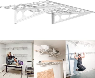Zwaar belastbaar wandrek voor garage en magazijn met stalen frame