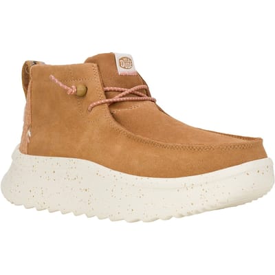 HEYDUDE - Wendy Peak Hi Suede Dames Instappers Chestnut - Maat 37