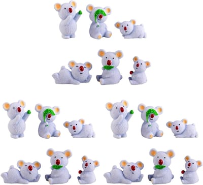 18 Stuks Koala Ornamenten voor Micro Landschappen - Decoratieve Miniatuur Figuren en Desk Toys voor Creatieve Projecten en Bloemenvazen