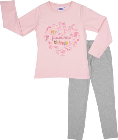 Peppa Pig Pyjama - Katoen - Roze /Grijs - Maat 98/104