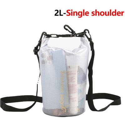 2L Drijvende PVC Mesh Tassen Buiten Zwemmen Droge Tas Lichtgewicht Waterdichte Telefoon Pouch Drijvend Bootvaren Kajakken Kampeer Tassen 2L-Single shoulder white