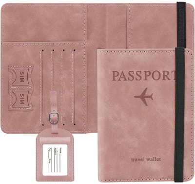 Dailygoods - Blokkerende Paspoorthoes - Roze voor Heren en Dames