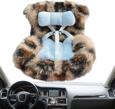 Poppenautostoel - Decoratief Speelgoed - Poppen Display - Zachte Pluche Stof - 16 x 12 x 8 cm - Bruin