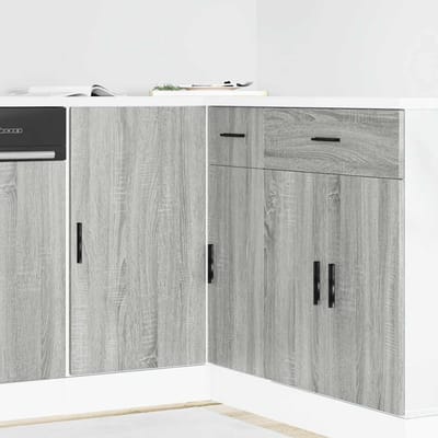 vidaXL - Onderkast - Lyon - bewerkt - hout - grijs - sonoma - eikenkleurig