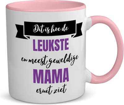 Akyol - leukste mama eruit ziet koffiemok - theemok - roze - Moeder - geweldige mama - moederdag cadeautjes - verjaardagscadeau - kado - 350 ML inhoud