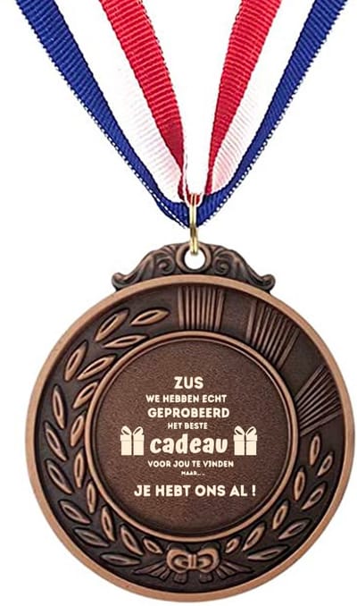 Akyol - zus we hebben echt geprobeerd het beste cadeau voor jou te vinden medaille bronskleuring - Zus - familie mensen met een zus - cadeau