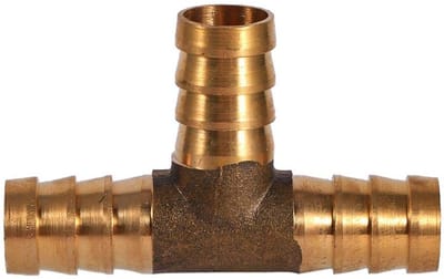 Dailygoods- Slangconnector T-stuk 3 Wegen - Messing - 12mm - Temperatuurbestendig tot 100°C - Eenvoudige installatie - Duurzaam materiaal