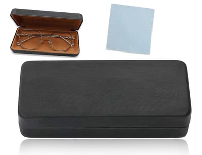 Dailygoods- Brillenkoker Harde Schaal - Grote Bril/ Zonnebril Etui - Microvezel Doeken - Zwart - Eén Maat - Betrouwbare Keuze - Brillenkoffer