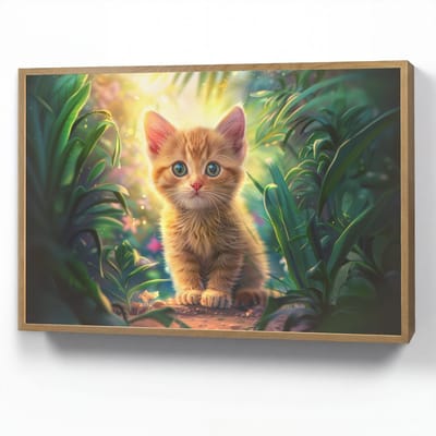 Nachtlampje 90x60 cm - Kinder lamp - Kat - Huisdier - Natuur - Tafellamp kinderkamer draadloos - Slaapkamer lampje - Bedlamp kinderen - Kinderlampje - Wandlamp babykamer - Nachtlampjes