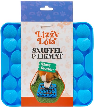 Lizzy & Lola - Snuffelmat hond - Likmat - Voermat - Slow feeder - Anti schrok - Hondenspeelgoed - Siliconen - Sky Blue