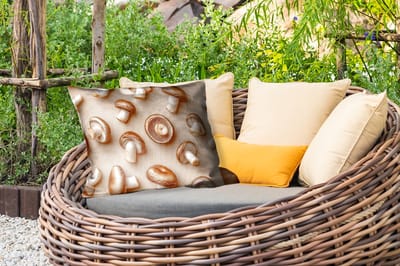 Buitenkussens - Tuin - Kastanje Champignons - Beige - 50x30 cm