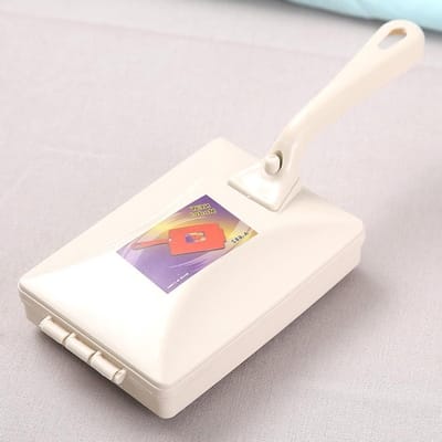 Handmatige Tapijtborstel - Kruimelverzamelaar Bankreiniger - Snel Opruimen - Dubbele Rolveger - 10.5 x 26 cm - Paars