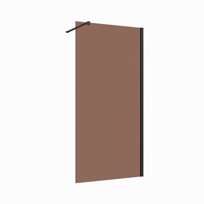 Inloopdouche 70x200 8mm Nano glas mat zwart serie Silvio bronsglas