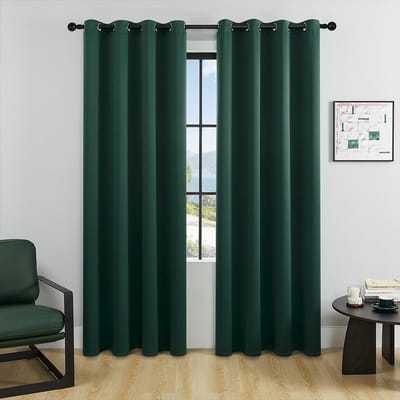 2 stuks Waterdichte verduisterende gordijnen voor patio binnen/buiten thermisch geïsoleerde doorvoertule gordijnen zonblokkerende winddichte gordijnen voor veranda pergola cabana，groen，106cm*160cm