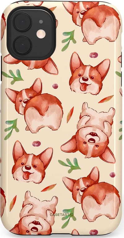 Casetastic Hoesje Geschikt voor Apple iPhone 11 - Stijlvolle Beschermende Duo-layer Case - Corgipootjes