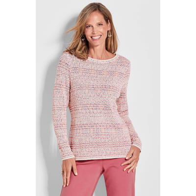 Pullover in meerkleurig breisel - roze / gedess. - Gr. 24 van Goldner Fashion