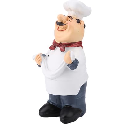 Amerikaanse Vintage Country Happy Chef Hars Beeldje Huis Restaurant Café Tablet Decor (71110-02) white