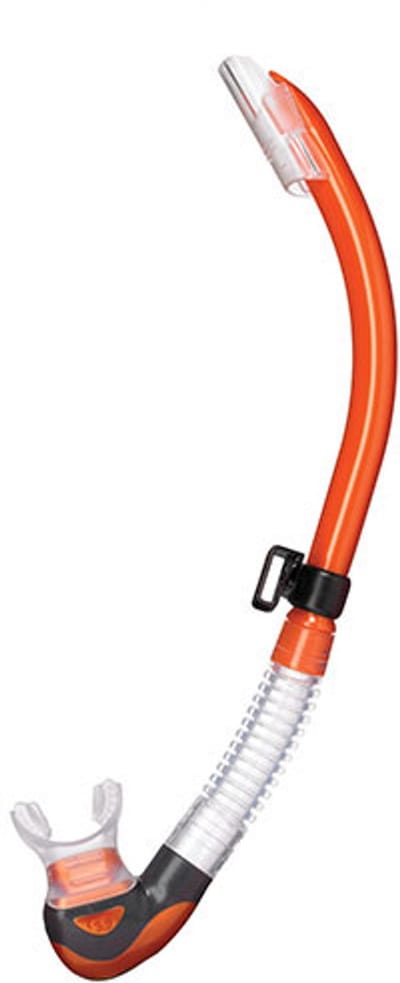TUSA Platina II Hyperdry – Premium snorkel met Hyperdry-systeem en hypoallergene siliconen mondstuk – Oranje/Transparant – SP-170 EO