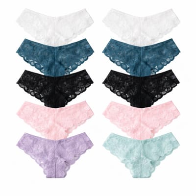 Emilie collection - ondergoed - slips - Brazilian - kant - multipack 10 stuks