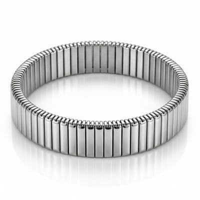 Lundholm Sven Armband Heren Zilverkleurig – Premium Stainless Steel – Elastische Heren Armband One Size – Schakelarmband Heren – Cadeau voor Hem – Scandinavisch Design