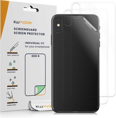 kwmobile 3x beschermfolie geschikt voor Apple iPhone XS Max - Transparante bescherming voor achterkant smartphone