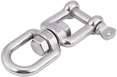 Allecto - Swivel Haak - Zware Draagkracht - 10mm - Kogelgelagerd - Klikanker - Ideaal voor Hijstoepassingen - Zilver