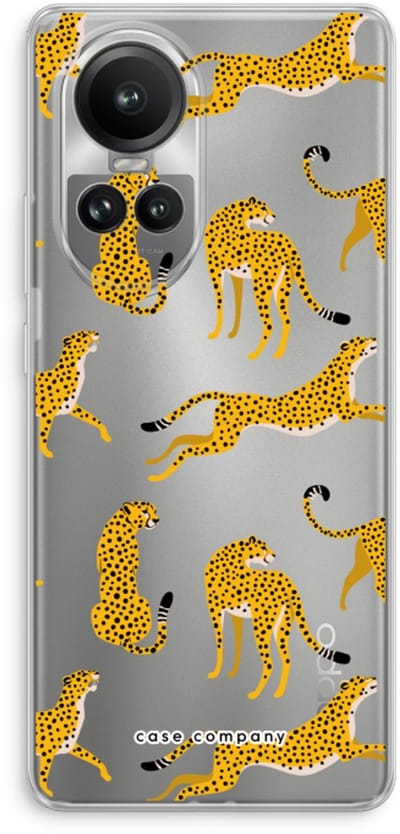 Case Company® - Hoesje geschikt voor Oppo Reno 10 Pro hoesje - Luipaard - Soft Cover Telefoonhoesje - Bescherming aan alle Kanten en Schermrand