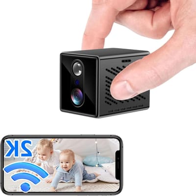 Mini Spionagecamera - Verborgen Camera - Huis Beveiligen - 2K Nachtzicht Bewegingsdetectie - 140 Graden Hoek - Zwart