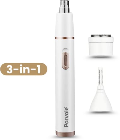 Parvale® Neustrimmer Vrouwen en Mannen 3 in 1 – Wenkbrauw Trimmer - Gezichtsepilator Vrouw - Neushaartrimmers - Neushaartrimmer Heren – Gezichtsontharing Dames - Neustrimmer Oplaadbaar - Oortrimmer - Neustrimmer Dames