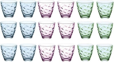 Bormioli Rocco Glazenset Flora - Waterglazen set 250 ml - Glazen voor frisdranken - Vaatwasserbestendig - Duurzaam glas - 86 mm diameter - 825 mm hoogte - Glaswerk - 18 stuks