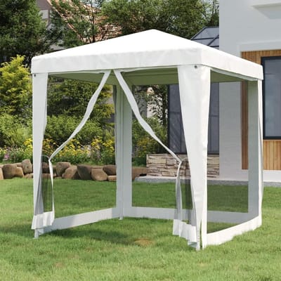 Waterdichte Partytent - Feesttent Gazebo - Buitenfeesten Organiseren - Met Gaaswanden - 2 x 2 m - Wit