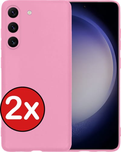 Hoesje - 2 Stuks - Geschikt voor Samsung Galaxy S23 - Sterk & Shockproof - Telefoonhoes - Back Cover - Case Siliconen - Telefoon Hoes - Roze