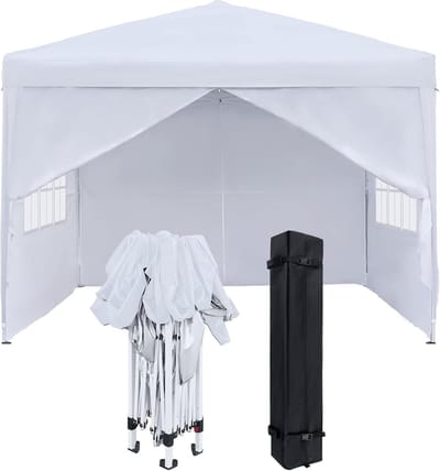 Opvouwbaar Paviljoen - Feesttent Tuin - Buitenfeest Bescherming - Waterdicht UV Beschermend - 250x250x250 cm - Donkergrijs
