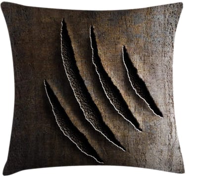 ABAKUHAUS Horrorhuis Kussenhoes – 60x60 cm – Beidzijdig bedrukt, rits, bruin