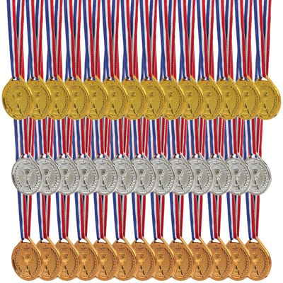 Dailygoods- Medaille Set van 40 - Gepersonaliseerde Medaille voor Kinderen - Sportmedaille - Voetbalmedaille - Beloning - Diameter 3,8 cm - Beloningsmedaille