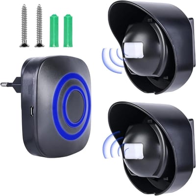 Draadloze Deurbel - Bewegingsmelder Alarm - Toegangscontrole Huis - 200 Meter Bereik - 7 Meter Sensor - Zwart