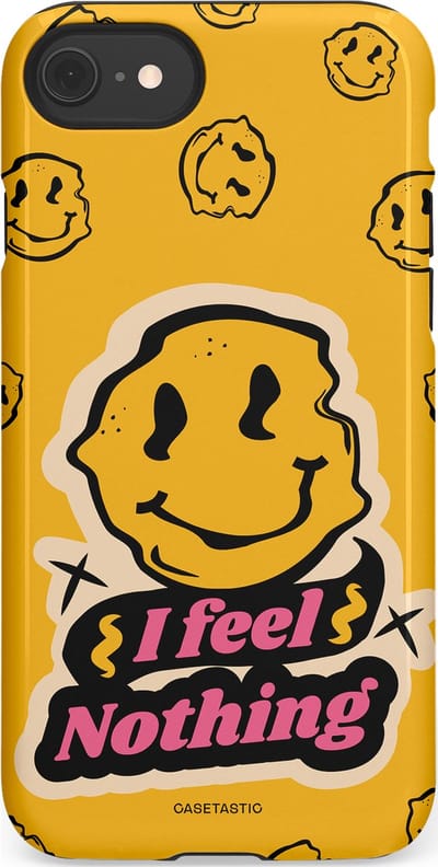 Casetastic hoesje geschikt voor Apple iPhone SE / Apple iPhone 7 / Apple iPhone 8 - Dubbellaagse bescherming - Alles is niks - Fashion Case - Okergeel Zwart Zand
