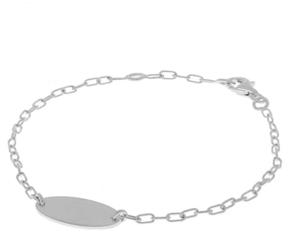 Glow 104.2384.19 Dames Armband - Schakelarmband - Sieraad - Zilver - 925 Zilver - Anker - 18 mm breed - 19 cm lang