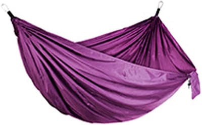 Camping Hangmat - Reishangmat Outdoor - Ontspannen in de natuur - Lichtgewicht parachutestof - 270 x 140 cm - Paars