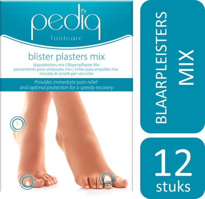 Pediq Blaarpleisters Mix - 12 stuks | blaren - blarenpleisters - blaarpleisters - pleisters - anti blaren - blarenpleister - blaar - anti druk pleister