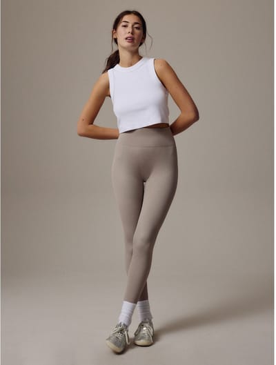 Next - Dames - Geribbelde, naadloze legging met hoge taille - Naturel