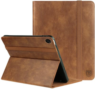 Rosso Element Hoes Geschikt voor Samsung Galaxy Tab A11 | Book Case | Volledige bescherming | Elastische band | Sleep/Wake functie | Met Penhouder | Verstelbare standaard | Bruin