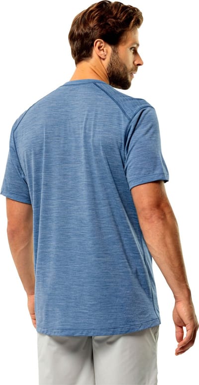 Jack Wolfskin Kammweg Graphic S/S Men - Outdoorshirt - Heren - Print - Blauw - Maat XL