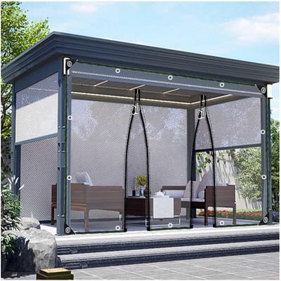 Transparant Zeil met Ritssluiting voor Pergola en Tuin - Waterdicht PVC Afscherming