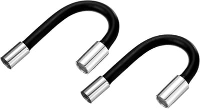Allecta - Schuimrubberen kraanverlengslang voor badkamer - Flexibele waterslangadapter - Zwart 20 cm - Afvoergarnituur.